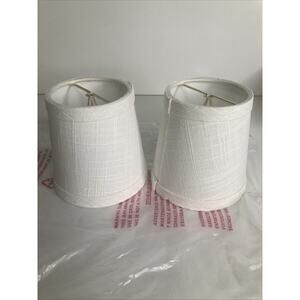 Lot Of 2 Vintage Small Tan 4 Tall Clip Lamp Shade Bulb - New